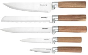 Set cuțite Klausberg KB 7981, 6 piese, Oțel inoxidabil, Suport, Maro/grafit