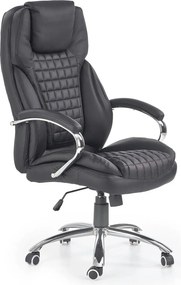 Scaun de birou KING, negru, piele ecologica, 67x76x116/124 cm
