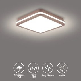 Brilagi - LED Plafonieră de exterior BENE LED/24W/230V 26x26 cm maro IP54