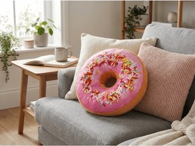 Perna decorativa DONUT cu glazura 38 cm, roz