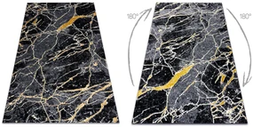 Modern GLOSS covor  529A 82 Marmură, piatră, stilat, glamour negru / gri