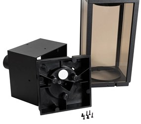 Lampă de exterior cu stativ neagră cu sticlă fumuriu 40 cm IP44 - Charlois