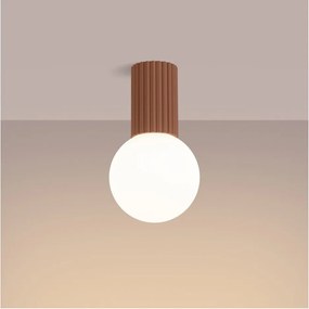 Plafonieră maro deschis cu abajur din sticlă ø 12 cm Orbital – Sollux