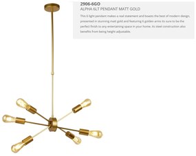 Lustra moderna design minimalist Alpha 6L 2906-6GO SRT