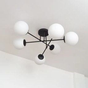 Lustră aplicată MOON 6xE27/15W/230V negru