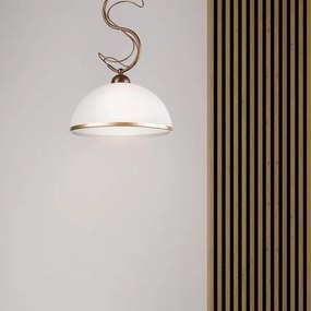 Lampă suspendată pe tijă COBRA 1xE27/60W/230V, diam. 30 cm, bronz/patină