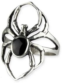 Inel argint Paianjen Negru 2.5cm