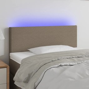 3121310 vidaXL Tăblie de pat cu LED, gri taupe, 80x5x78/88 cm, textil