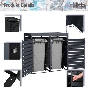 Dulap STILISTA pentru 1 pubelă, 68 x 124 x 80 cm, antracit