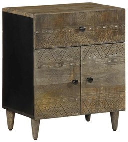 vidaXL Noptiera gri deschis 50x33x60 cm lemn masiv de mango