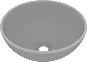 vidaXL Chiuvetă baie lux, gri deschis mat, 32,5x14cm, ceramică, rotund