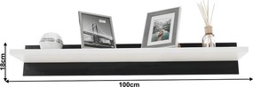 Mobilier living, alb/extra strălucire neagră HG, LEO