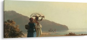 Tablou - Camille Pissarro, Two Women Chatting by the Sea, St. Thomas, reproducere (120x50 cm)