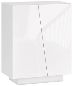 HOMCOM Dulap Multifuncțional cu 3 Nivele, Design Modern din PA Alb, Poliță Reglabilă, Bază Înălțată, 70x40x88 cm | Aosom Romania