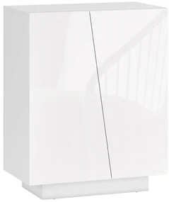 HOMCOM Dulap Multifuncțional cu 3 Nivele, Design Modern din PA Alb, Poliță Reglabilă, Bază Înălțată, 70x40x88 cm | Aosom Romania