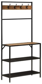 vidaXL Raft pentru haine, 90x35x180 cm, lemn masiv de mango și fier