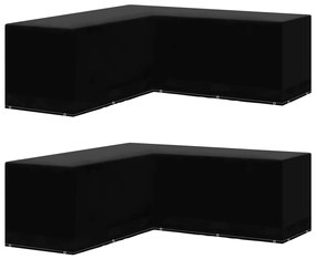 vidaXL Huse mobilier grădină, 2 buc., în L, 12 ocheți, 250x250x90 cm