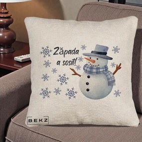 Perna Decorativa Zapada a Sosit Om de Zapada, 40x40 cm, Bej Canapea, Husa Detasabila, Perna Inclusa, BEKZ®