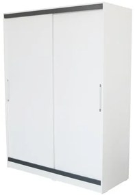 Dulap Verona cu usi culisante, 154x205x60 cm, Alb cu Gri