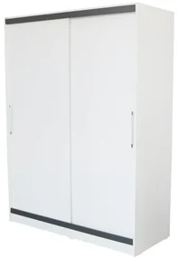 Dulap Verona cu usi culisante, 154x205x60 cm, Alb cu Gri