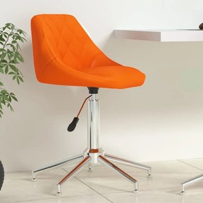 Scaun de birou pivotant, portocaliu, piele ecologica 1, Portocaliu