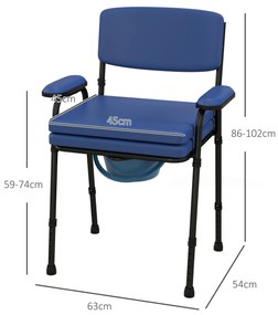 HOMCOM Scaun cu Vas de Toaleta pentru Varstnici