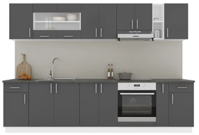 Set Bucatarie Karo V25, Antracit/Alb, Blat Thermo 28 mm, L 300 cm