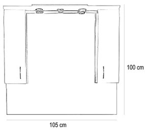 Dulap suspendat pentru baie Bianca Plus 105, alb lucios