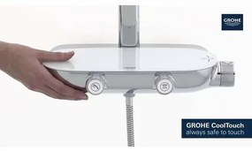 Coloana de dus cu baterie termostatata crom - alb Grohe RainShower System SmartControl 360 Mono