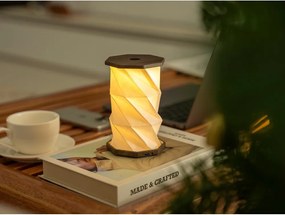 Decorațiune luminoasă albă/gri portabilă cu USB ø 8 cm Twist – Gingko