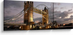 Tablou - Tower Bridge la noapte (cu ceas) (90x30 cm)