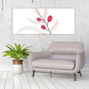 Tablou - Abstracție florală roz N⁰3 (120x50 cm)