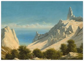 Tablou pe sticlă - Georg Emil Libert, View of Sommerspiret, the Cliffs of Møn, reproducere (70x50 cm)