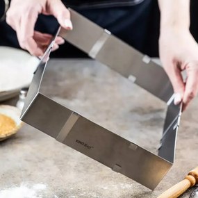 Resigilat: Forma de copt Kinghoff KH 1907, Reglabila 27,5-52,4 cm, Otel inoxidabil, Argintiu