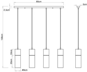 Lustră pe cablu ANNIKA 4xE27/25W/230V Globo 21000-4HB