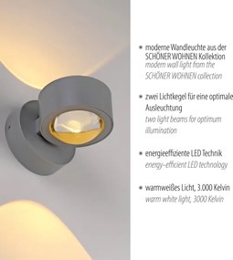 Schöner Wohnen 19331-21 - Aplica de perete LED CHIA 2xLED/2W/230V antracit