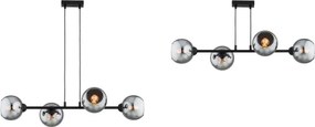 Brilagi - Lustră suspendată pe cablu DIOR 4xE27/60W/230V negru/gri fumuriu