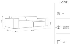 Canapea bej cu tapițerie bouclé 244 cm Jodie – Micadoni Home