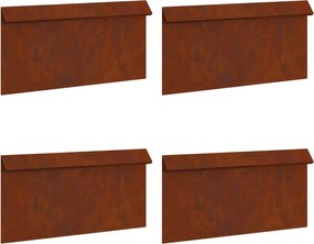 vidaXL Gard pentru melci 4 pcs Ruginit 50 x 3,5 x 25 cm