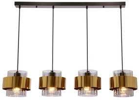 Lustră pe cablu SPIEGA 4xE27/60W/230V auriu/negru