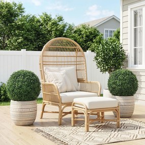 HOMCOM Plante Decorative Artificiale din Buxus cu 682 de Frunze, Rezistente la UV, Înălțime 42 cm | Aosom Romania