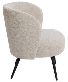 Fotoliu crem cu tapițerie din stofă bouclé Dieyda – Light &amp; Living