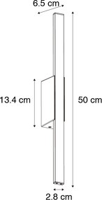 Aplică modernă de perete pentru exterior neagră incluzând LED IP54 - Jamal