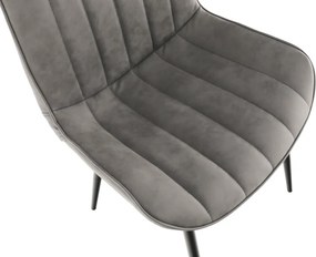 Scaun, piele ecologică gri deschis/negru, HAZAL