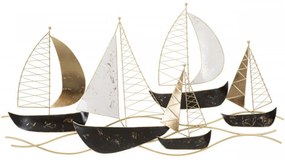 Decoratiune de perete multicolora din metal, 115x5x63 cm, Boats Mauro Ferretti