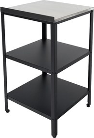 Insulă de bucătărie de grădină, oţel, neagră, INES TYP 1