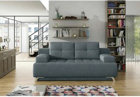 Canapea extensibila OSLO, stofa catifelata albastru - Palladium 14, cu