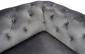 Canapea extensibila Oxford Chesterfield, 88x216x75 cm, 3 locuri, Antracit