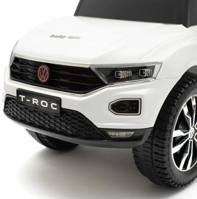 Mașinuță Baby Mix Volkswagen T-ROC pentru copii cu bară de ghidare, alb