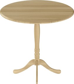 HOMCOM Masă rotundă pentru 4 persoane Ø 80 cm, masă de bucătărie, picior din oțel, stil modern, lemn natural | Aosom Romania